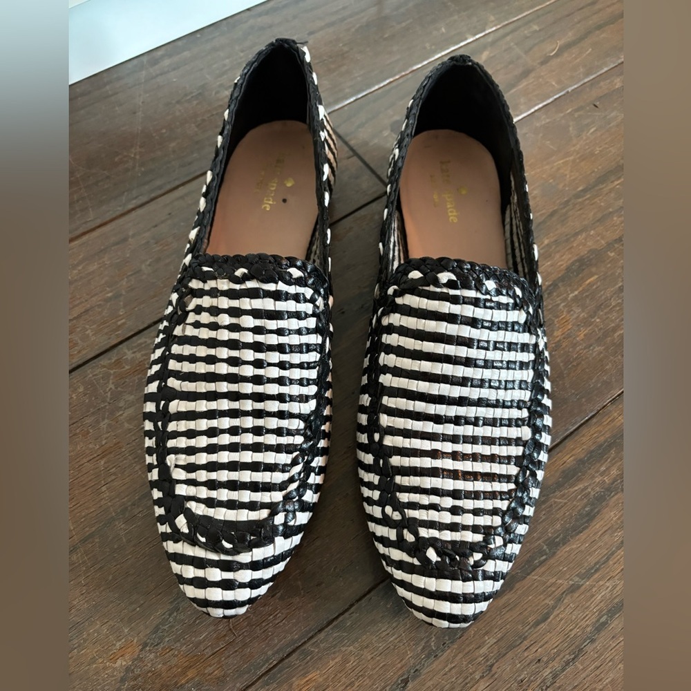 kate spade Black and White Woven Loafers - Picture 4 of 5